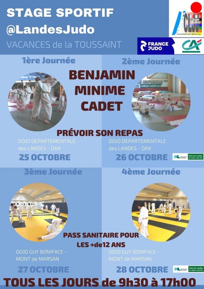 Image de l'actu 'Stage sportif Comité des Landes de Judo pour les Cadets, Minimes et Benjamins'